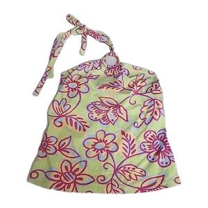J Mclaughlin Size M Halter Top Bathing Suit Top Bikini Tankini Floral No Padding